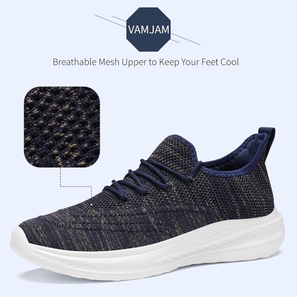 ⚡Men Blueblack Fashion Mesh Non Slip Lightweight Workout Breathable Gym Sneakers - Picture 3 of 6
